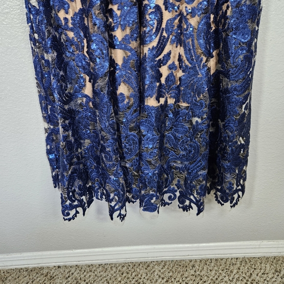 Dress The Population Blair Dress Navy Nude Size L - Picture 6 of 14